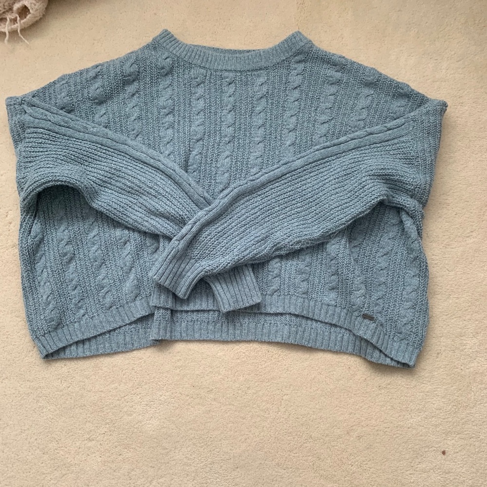 blue cropped sweater